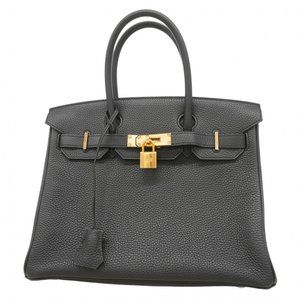 Hermes Birkin 30 Togo Handbag, Black, Pink, Y Stamp, Women's, P1216341